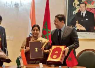 இந்தியா-மொராக்கோ இடையே புதிய ஒப்பந்தங்கள்- சுஷ்மா முன்னிலையில் கையொப்பமானது
