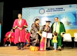 சென்னை: குளோபல் ஹூயுமன் பீஸ் பல்கழகத்தின் பட்டமளிப்பு விழா – ஆவடி உடற்கல்வி ஆசிரியைக்கு கௌரவ டாக்டர் பட்டம் வழங்கப் பட்டது