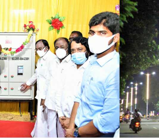 அமைச்சர் எ.வ.வேலு பாராளுமன்ற உறுப்பினர் மேம்பாட்டு நிதியில் அமைக்கப் பட்டுள்ள மின்விளக்குகளை மக்கள் பயன்பாட்டிற்கு துவக்கி வைக்கும் நிகழ்ச்சி :