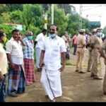 More than 100 train passengers staged a sit-in protest at the Thiruvidaimarudur railway station, demanding that the train stop