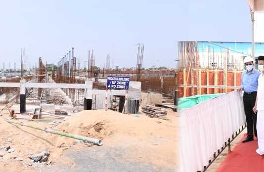 கடல்நீரைக் குடிநீராக்கும் நிலையம் அமைக்கும் பணி : முதலமைச்சர் மு.க.ஸ்டாலின் பார்வையிட்டு ஆய்வு