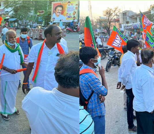 மறைமலைநகரில் பாஜகவினர் பட்டாசு வெடித்து இனிப்புகள் வழங்கிக் கொண்டாட்டம் ..
