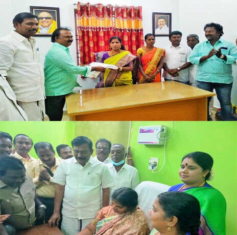 மீஞ்சூர் பேரூராட்சி. மற்றும் பொன்னேரி நகராட்சி மன்ற தலைவர்கள் பதவியேற்பு விழா : ருக்மணி மோகன்ராஜ் மற்றும் டாக்டர் பரிமளம் விஸ்வநாதன் பொறுப்பேற்பு