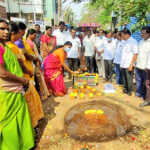 Project to construct storm water drainage in 23rd and 16th wards of Chengalpattu at an estimated cost of Rs. 77 lakhs – MLA He started by putting on bhumipuja-1 (2)