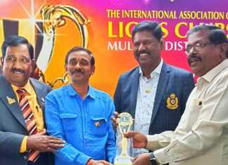 லயன்ஸ் சங்கங்களின் ஆறு வருவாய் மாவட்டங்களின் சிறந்த தலைவராக சாலவாக்கம் ஊராட்சி மன்றத் தலைவர் SPV.சக்திவேல் தேர்வு !