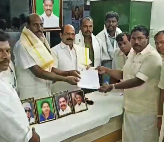 திருவள்ளூர் மத்திய மாவட்ட அதிமுக செயலாளராக முன்னாள் அமைச்சர் பெஞ்சமின் போட்டியின்றித் தேர்வு ..