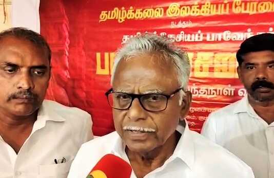 தமிழ்மொழி பாடம் இல்லாத பள்ளிகளை தமிழக அரசு அனுமதிக்கக் கூடாது : தமிழ் தேசிய பேரியக்க ஒருங்கிணைப்பாளர் பெ.மணியரசன்