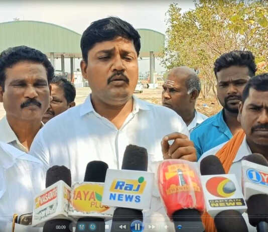 எளாவூர் மோட்டார் வாகன ஆய்வாளர் அலுவலகத்தை லாரி உரிமையாளர்கள் சங்கத்தினர் முற்றுகை : அதிகாரிகள் உடன் கடும்வாக்குவாதம் ..