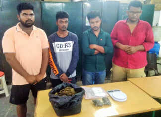 கோயம்பேடு காவல்நிலைய போலீசார் நடத்திய வாகன சோதனை : காரில் கடத்தி வரப்பட்ட இரண்டு கிலோ கஞ்சாவுடன் 4 பேர் கைது !