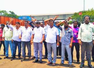 அத்திப்பட்டு நிலக்கரி ஏற்றுமதி கிடங்கு லாரி உரிமையாளர்கள் திடீர் வேலை நிறுத்த போராட்டம் ..