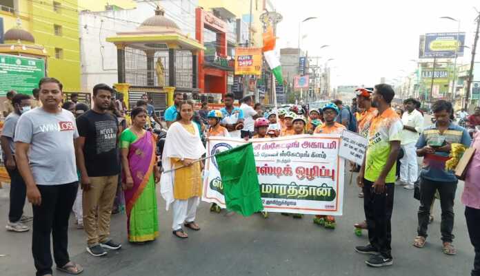 KanchipuramMore than 100 students participated in the Plastic Eradication Awareness Skating Marathon - Launched by the Mayor of the Corporation-1