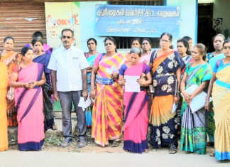 குடவாசல் : அங்கன்வாடி ஊழியர்கள் மற்றும் உதவியாளர் சங்கம் சார்பாக மையத்தின் சாவி ஒப்படைக்கும் மாலை நேர கண்டன ஆர்ப்பாட்டம் ..