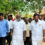 Ponneri Assembly Member Durai Chandrasekhar inspects the preparations for the Varatharajaperumal Temple Therottam to be held in Minjur-2 (2)