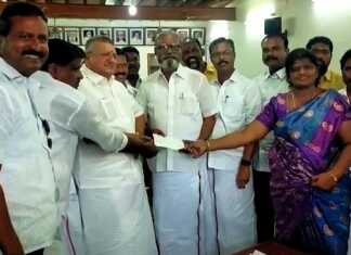 நமக்குநாமே திட்டத்தின் கீழ் கழிவுநீர் கால்வாய் சீரமைக்கும் பணி : கும்பகோணம் தொழிலதிபர் ராயா சில்க் கோவிந்தராஜ் ரூ.5 லட்சத்திற்கான காசோலை வழங்கினார் ..