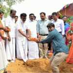The Hon’ble Minister of Milk & Dairy Development Minister and the District Collector inaugurate the Bridge Construction Work in Karunagaracheri, Poonamallee Block.- 22-05-2022-1 (2)