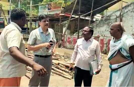 கும்பகோணம் சாரங்கபாணி திருக்கோயில் பெரிய தேரை, ஆய்வு மேற்கொண்ட களிமேடு தேர் விபத்து ஒருநபர் விசாரணை ஆணையர் குமார் ஜெயந்த்..