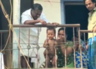 கும்பகோணம் : மாடிவீட்டு பால்கனி கைப்பிடி தடுப்பு கம்பியில் மாட்டிக்கொண்ட குழந்தையின் தலைப்பகுதி : நீண்ட போராட்டத்திற்கு பின் சாமர்த்தியமாக மீட்பு ..