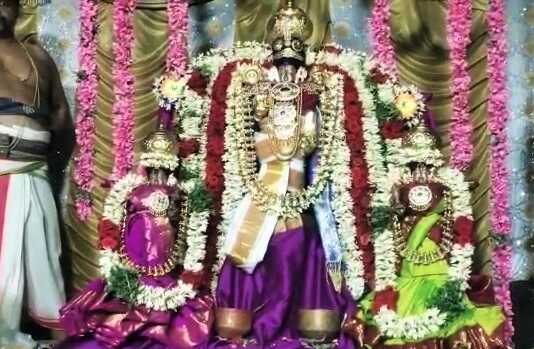 திருவாரூர் : ஆலங்குடி ஸ்ரீ அபய வரதராஜபெருமாள் திருக்கோயிலில் சுவாமிக்கும் ஸ்ரீதேவி மற்றும் பூமாதேவி தாயருக்கும் நடைப்பெற்ற திருக்கல்யாண வைபவம் ..