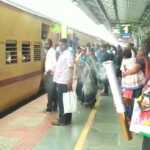 World Anti-Tobacco Day awareness campaign by Pattiswaram Health Inspector disguised as a tobacco monster at Kumbakonam railway station-pic (2)