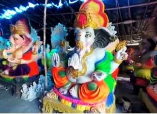திருவாரூர் மாவட்டத்தில் களைக்கட்டும் விநாயகர் சிலை தயாரிப்பு பணி மற்றும் விற்பனை : ராஜஸ்தான் மாநிலத்தவர் தயாரித்து வரும் கண்கவர் விநாயகர் சிலை !