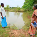 Thilagavathi, Assistant Director of Agriculture, Madhukur personally inspected the field details of the farmers who expressed interest in setting up farm ponds and raising fish-1 (2)