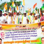 Tiruvallur A 75 km padayatra led by Ponneri legislator Duraisandrasekhar on behalf of the Congress party on the occasion of the 75th Independence Day-4 (2)
