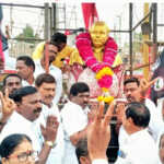 Anna’s birthday party held in Ponneri – DMK and AIADMK parties honored by garlanding-1 (2)