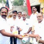 On behalf of AIADMK OPS team, Ranjith Kumar of Muthialpet paid tribute to the statue of Anna, the saint in the Anna memorial house-3 (2)
