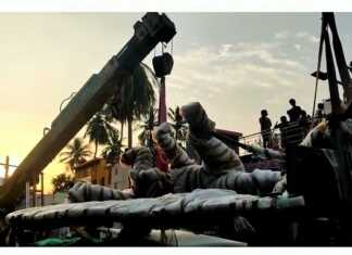 கும்பகோணம் : ரூ.5 கோடி மதிப்பீட்டில் திம்மக்குடியில் உருவாக்கிய உலகிலேயே மிகப்பெரிய 23 அடி உயர ஆனந்த தாண்டவ நடராஜர் சிலை