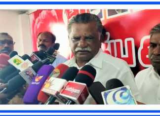 கும்பகோணத்தில் பழைய பேருந்து நிலையத்தில் உள்ள இந்திய கம்யூனிஸ்ட் கட்சியின் மாவட்ட அலுவலகத்தில் மாநில செயலாளர் முத்தரசன் பேட்டி