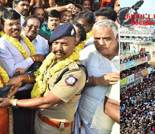 தீபத்திருவிழாவின் 7 ஆம் நாளான நேற்று, திருவண்ணாமலையில் நடைப்பெற்ற மகா தேரோட்டம் : அண்ணாமலைக்கு அரோகரா என்ற பக்தர்களின் முழக்கம் விண்ணைப் பிளந்தது