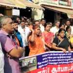 Closure of front road of private school in Chakkottai where more than thousand students study – BJP protest demanding opening-pic (2)