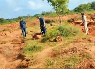 பழங்காலத்து ராக்கெட் லாஞ்சர் பெரியபாளையம் அருகே கண்டெடுப்பு : வெடிக்குண்டு நிபுணர்கள் சோதனை ..