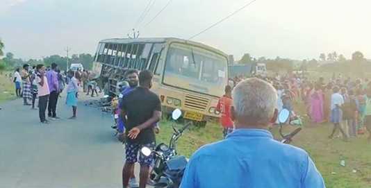 உத்திரமேரூர் அருகே அரசு பேருந்து விபத்துக்குள்ளாகி இருவர் உயிரிழப்பு : 9 பேர் பலத்தக் காயங்களுடன் மருத்துவமனையில் அனுமதி