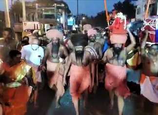 மயிலாடுதுறை முதல் திருக்குவளை வரை பக்தி பாதயாத்திரை மேற்கொள்ளும் தருமை ஆதீனம் : திரூவாரூர் எல்லையில் சிறப்பான வரவேற்பளித்த பொதுமக்கள்