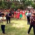 Students of Kumbakonam Karthi Vidyalaya Matric School, dressed in traditional attire, cross caste and religion for equality-p4 (2)