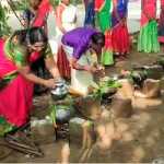 Students of Kumbakonam Karthi Vidyalaya Matric School, dressed in traditional attire, cross caste and religion for equality-p5 (2)