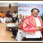 Students of Semmangudi Higher Secondary School, who studied in 1993, honored the teachers with a memento
