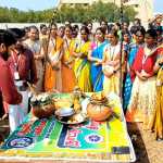 Students of Tiruvarur Private College celebrated Samattva Pongalit with dance and song-p2 (2)