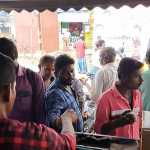 DMK members celebrated the 70th birthday of Tamil Nadu Chief Minister M. K. Sthal by giving biscuits and samsa to the public at Kumbakonam’s Palagam-p3