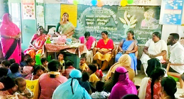 Inauguration ceremony of Tamilnadu government's new three types of Chathamavu for children, pregnant women and lactating mothers was held at Arianvayal Anganwadi-p1 (2)
