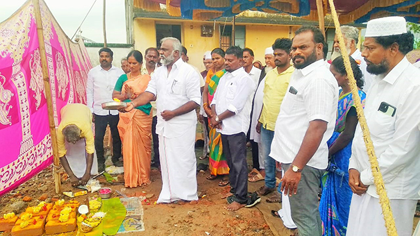 Inauguration ceremony of construction of new ration shop building held in Nandiyambakkam panchayat-p1 (2)