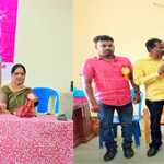 The International Women’s Day celebration was celebrated by cutting a cake at the office of Ponneri Wattachiyar