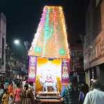 The Kumbakonam Saivathruthala Panchamurthys who came to Thiruveethivula in a beautifully decorated thatched sabbaram -p2