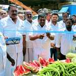 AIADMK Tiruvallur North District Secretary Siruniyam P. Balaraman inaugurated the summer water, Mor Pandal at 4 places in Ponneri area for people’s use-p1 (2)