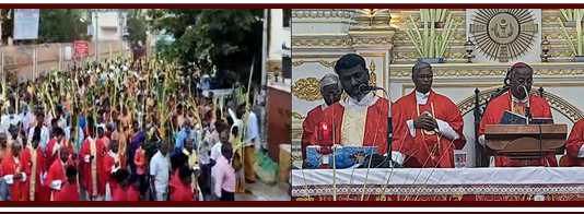 தூய அலங்கார அன்னை பேராலயத்தின் 40 நாட்கள் தவக்காலத்தினை முன்னிட்டு கும்பகோணத்தில் நடைப்பெற்ற குறுத்தோலை ஊர்வலம் …