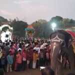 The elephant chase event held at Arasalangarai on the occasion of Swamimalai Arulmiku Sriswaminathaswamy Srivalli wedding-p2