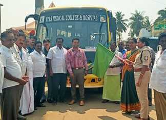 கும்மிடிப்பூண்டி டூ மஞ்சங்கரணை வேல்ஸ் மருத்துவமனை வரை சென்று வர நோயாளிக்களுக்கான இலவச பேருந்து சேவை தொடக்க விழா …