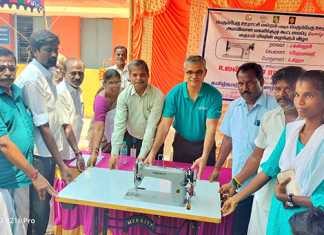 பெரும்பேடு கிராம பெண்களுக்கு தையல் பயிற்சியளித்து தையல் இயந்திரம் வழங்கிய பெரும்பேடு ஊராட்சி மற்றும் ஊராட்சி அளவிலான மகளிர் சுய உதவிக்குழு கூட்டமைப்பினர் ….