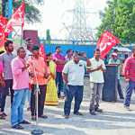 Athitpattu North Chennai thermal power station contract workers involved in protest demanding various demands-p2 (2)